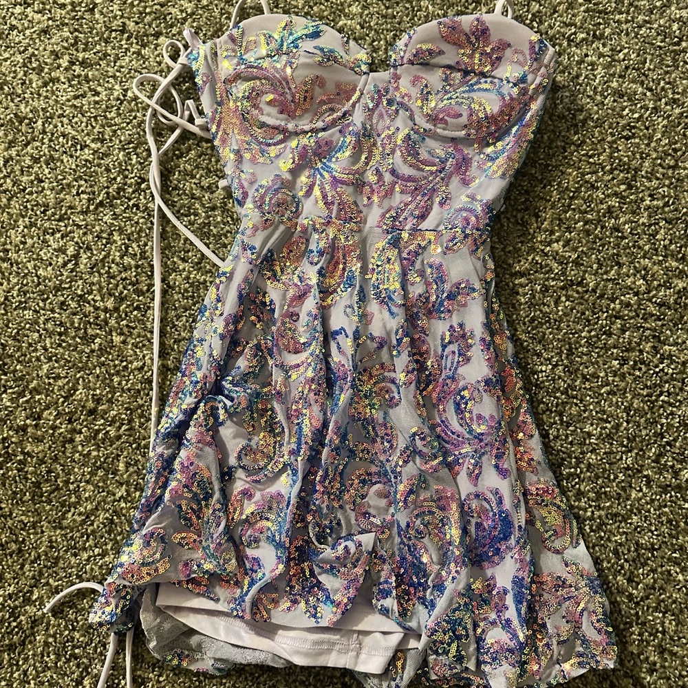 Vibrant Paisley Strapless Dress